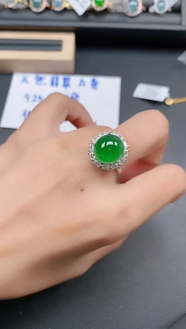 银S925镶嵌戒指翡翠11111