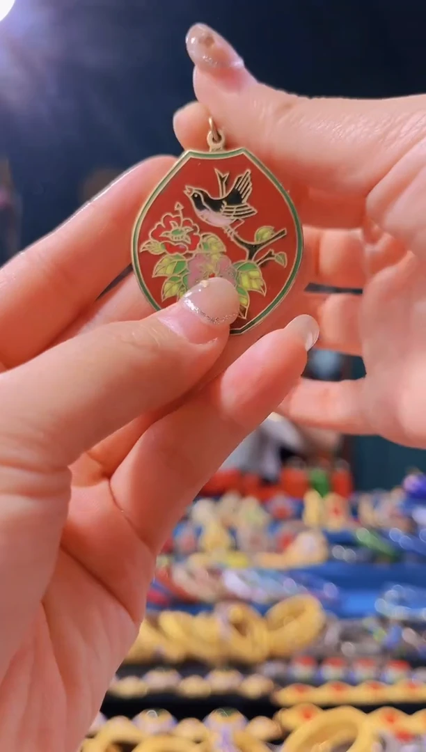 【闪购商品】景泰蓝吊坠砖红色