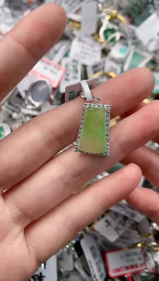 银S925镶嵌戒指翡翠555     1