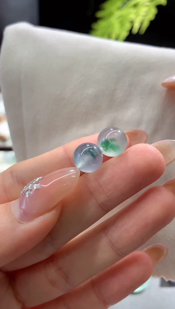 散珠翡翠翡翠散珠一对