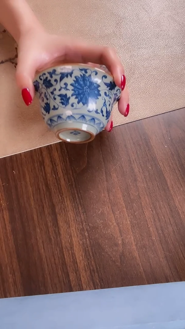 老陶泥缠枝莲压手杯