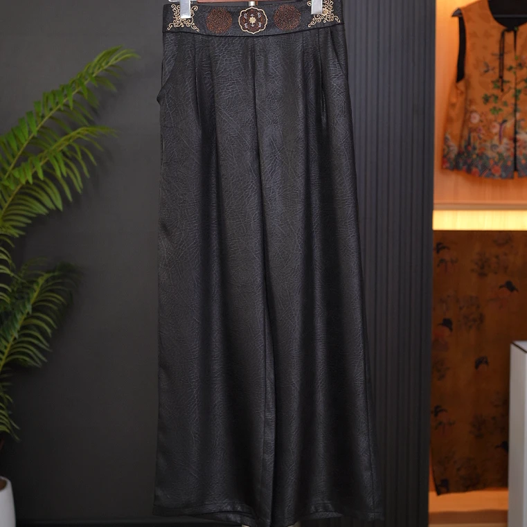 【宝象裤JX8850】国风新中式龟纹老料重工刺绣设计款休闲裤