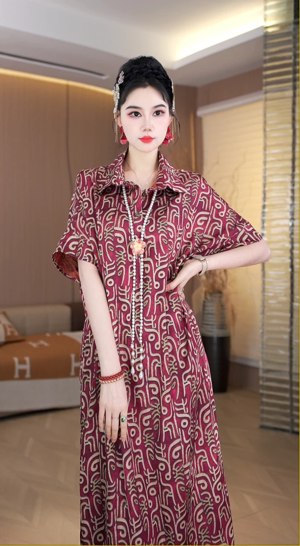 【星灿】夏季新款休闲百搭显白不闷热洋气显年轻显瘦连衣裙-8923#