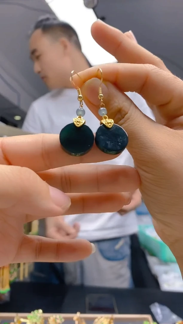 【闪购商品】翡翠耳饰合金537翡翠耳钩