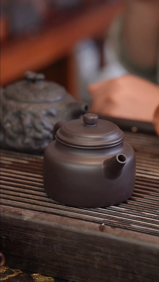 茶壶紫砂德中 蓝莲花 半手工 180cc