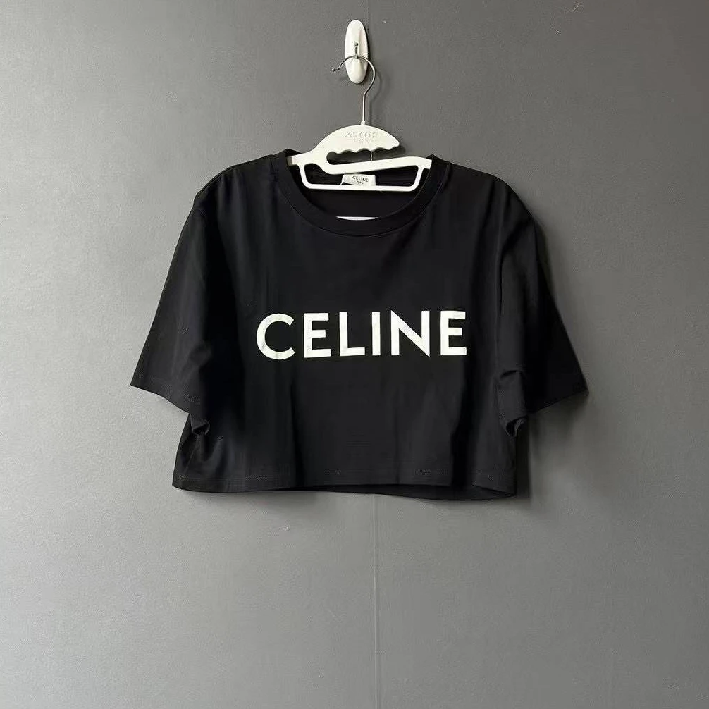 95新 Celine/思琳 黑色字母印花短袖  无水洗