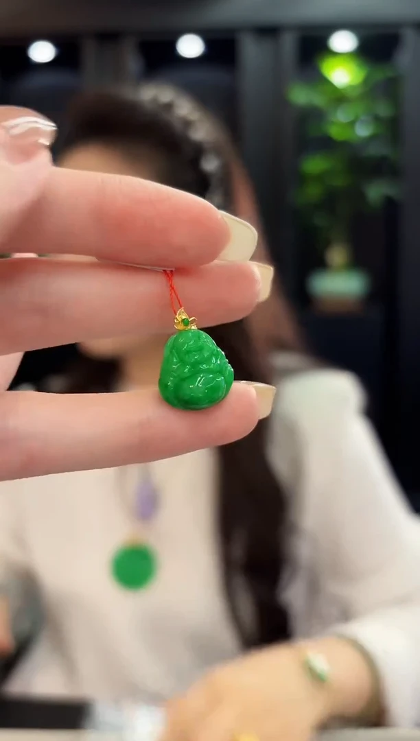 吊坠(不含链)18K金镶嵌翡翠 缅料A货/支持复检/一件