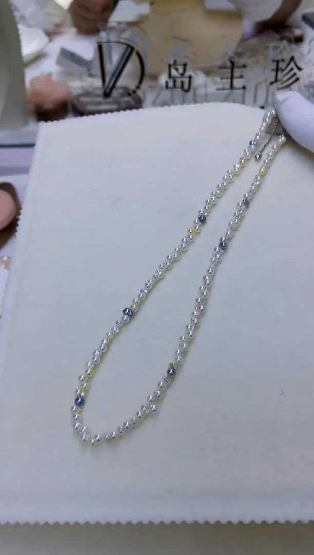 未镶嵌饰品海水珍珠小蝌蚪满珠链