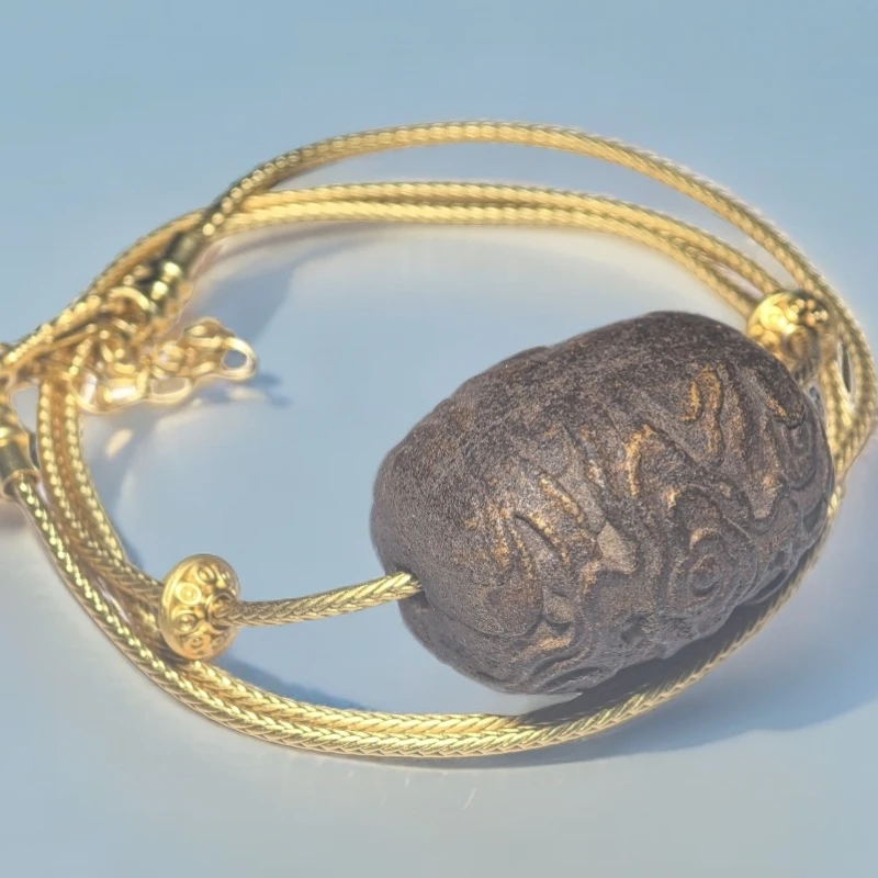 祥云纹鎏金老合香桶珠橄榄珠锁骨链项链