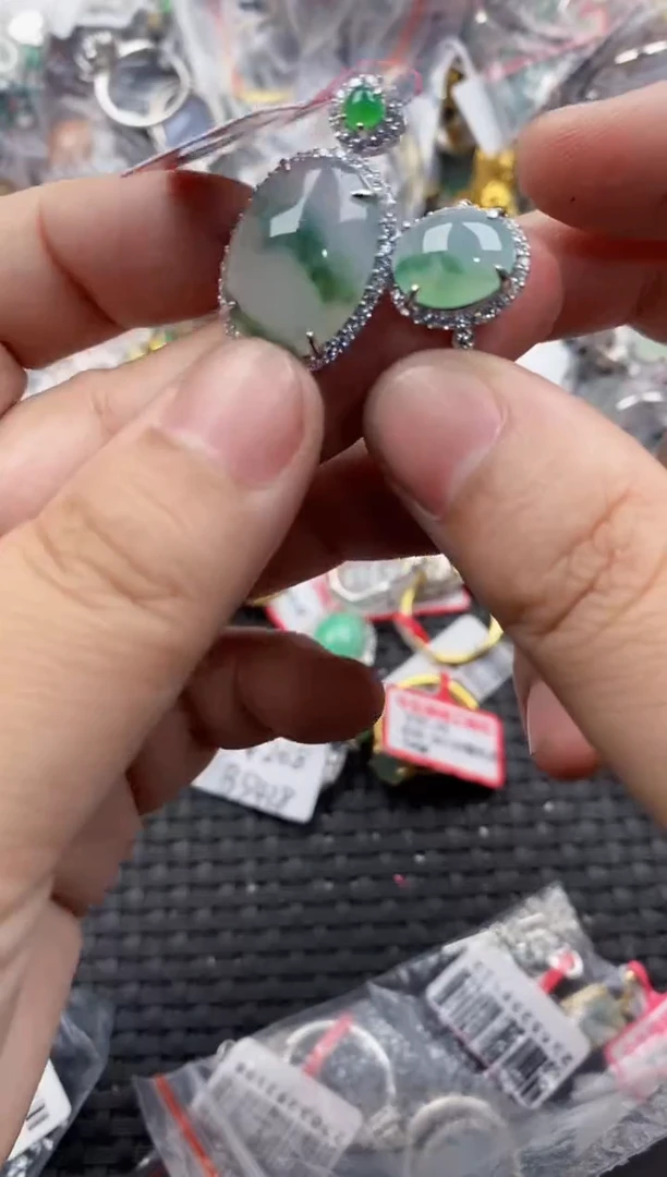 银S925镶嵌戒指翡翠55555   10