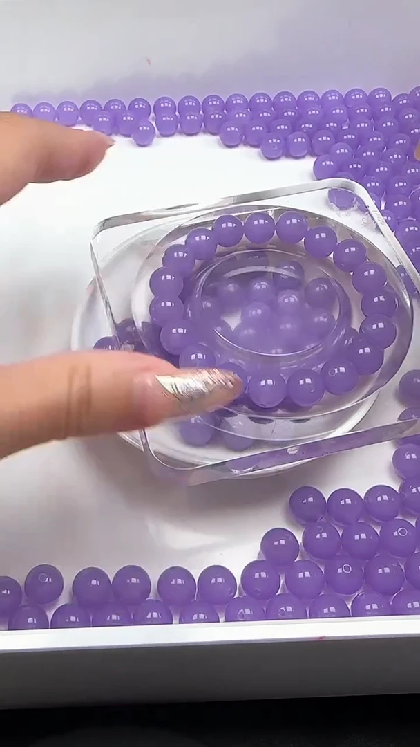 未镶嵌和田玉珠宝半成品冰烟紫N82卡10mm散珠20颗