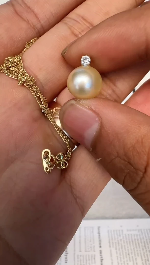 海水珍珠18K金镶嵌吊坠(赠链)吊坠