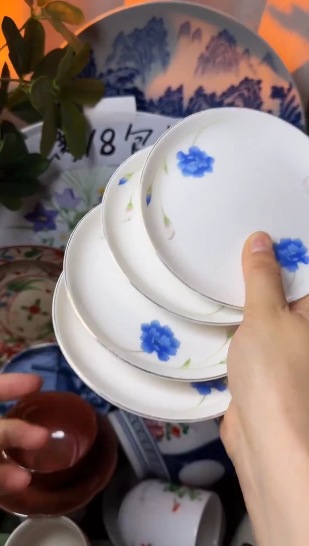 其他陶013老古瓷盘4只