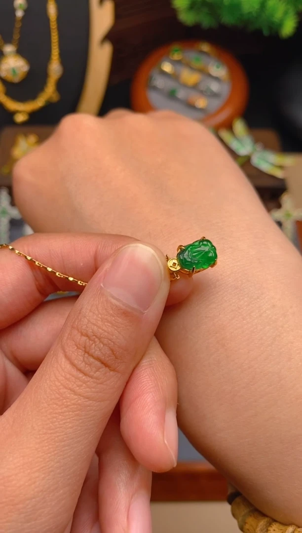 【闪购商品】翡翠吊坠(不含链)银S925镶嵌貔貅潘多拉