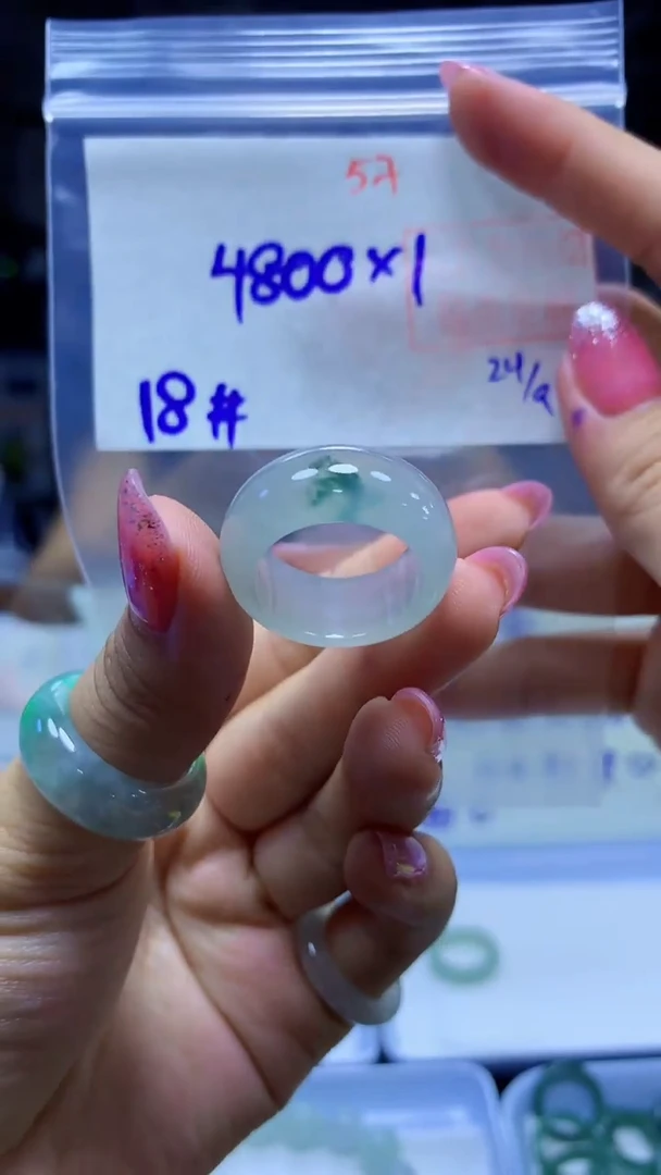 未镶嵌定制翡翠戒圈#4800元-毛货需精细抛光
