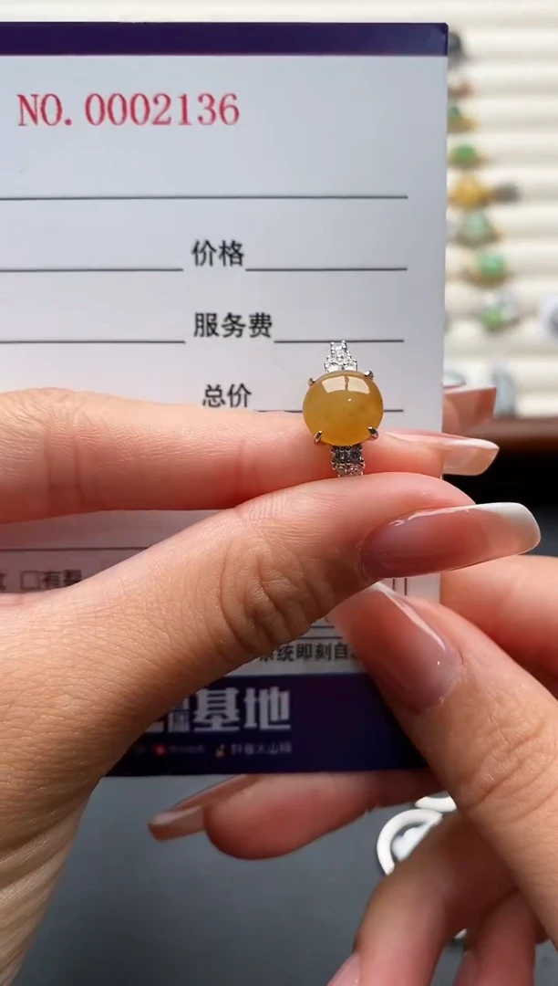 银S925镶嵌戒指翡翠4444444+7