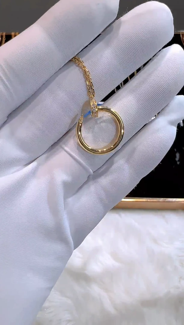 项链18K金镶嵌钻石天然钻石钉子项链