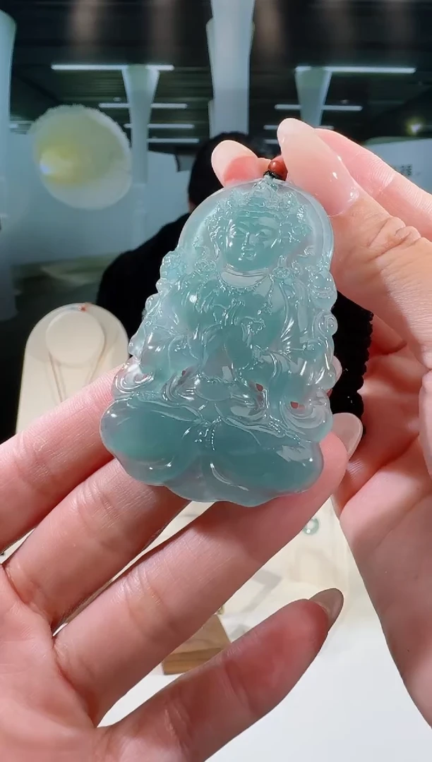 翡翠未镶嵌吊坠(不含链)观音