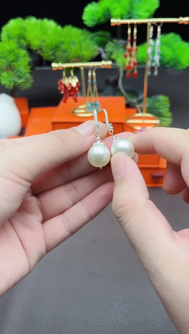 耳饰银S925镶嵌拼合珍珠（马贝珠）239