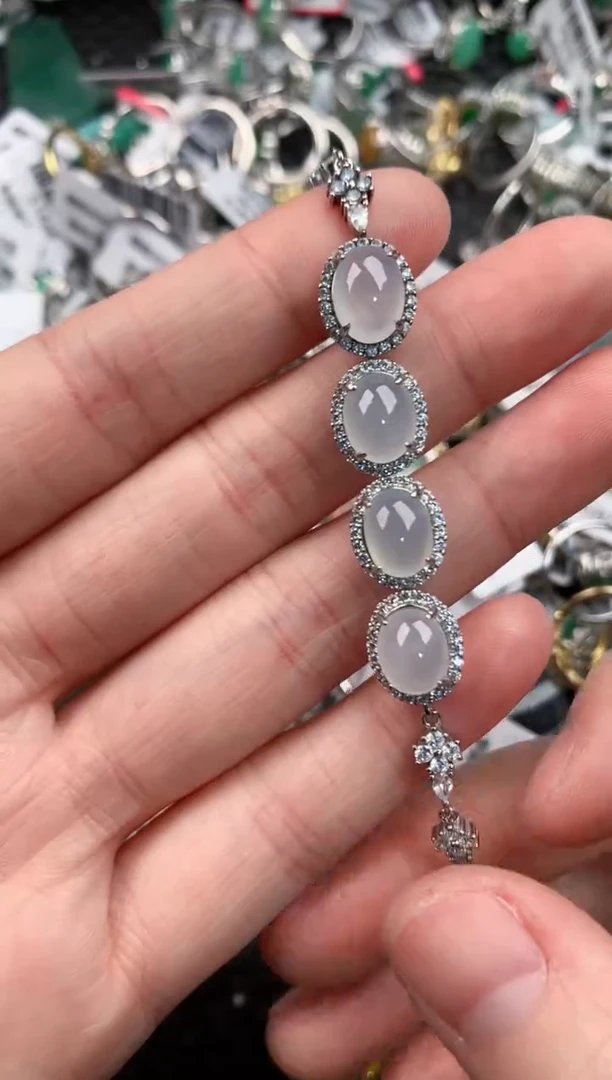 银S925镶嵌戒指翡翠555---8