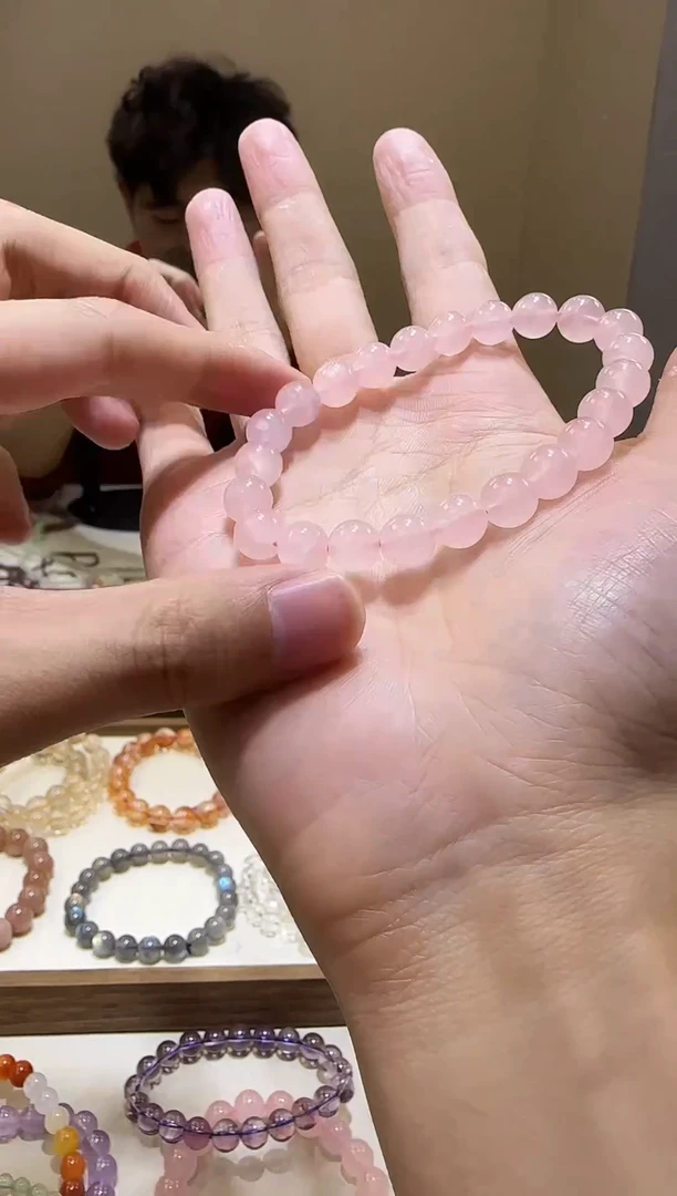 【闪购商品】芙蓉石手链未镶嵌西柚粉8