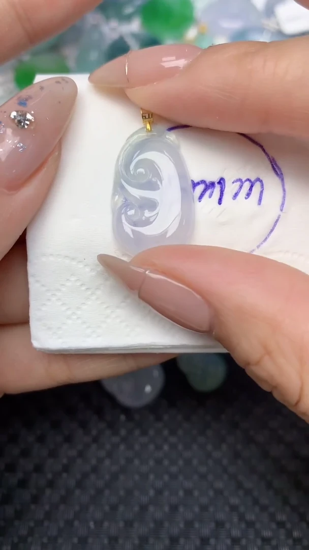 颈饰18K金镶嵌翡翠天然缅甸翡翠a货百元以上9元证书费自理