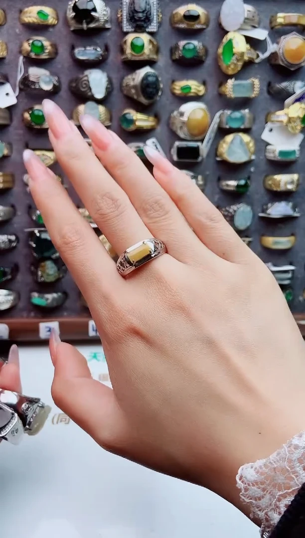 未镶嵌戒指翡翠天然翡翠男戒