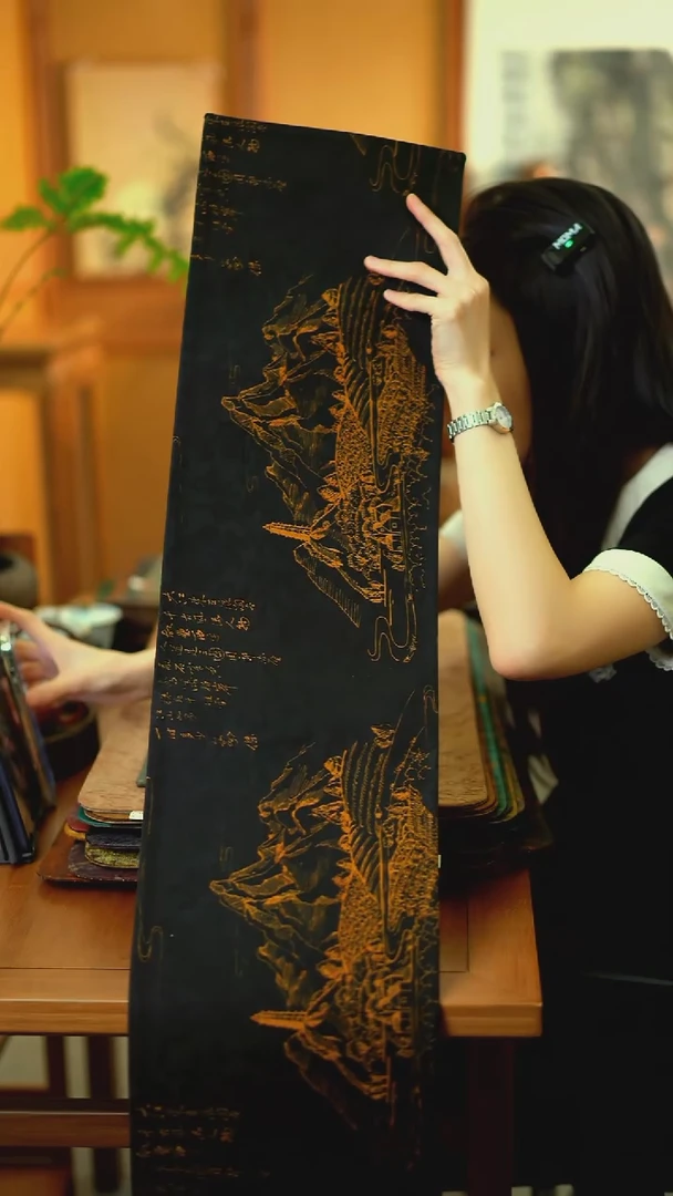 新品·双面香云纱 赤壁怀古96*22