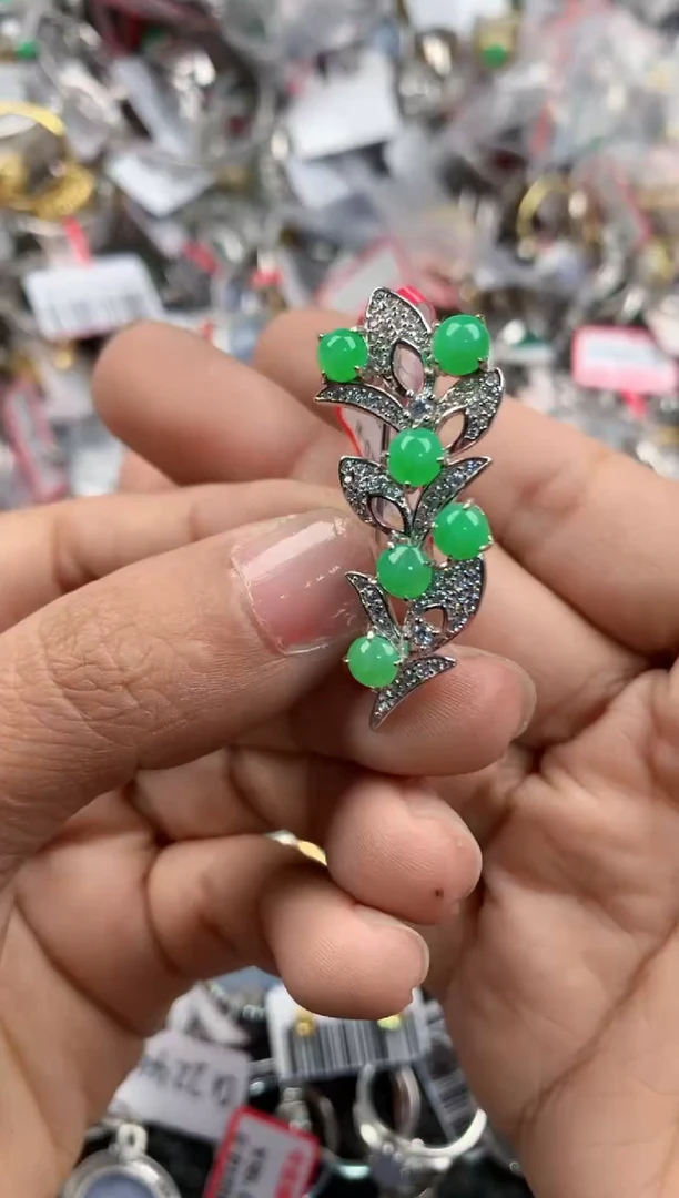 银S925镶嵌戒指翡翠131313----2