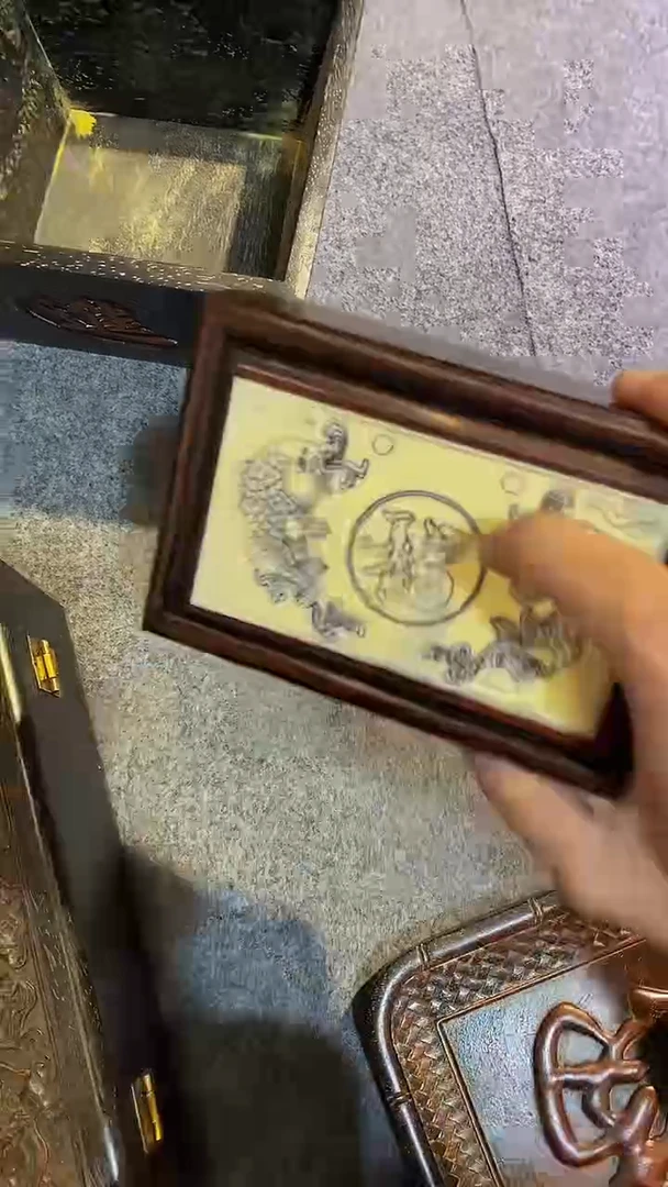 香榧木紫檀雕刻板一物一拍