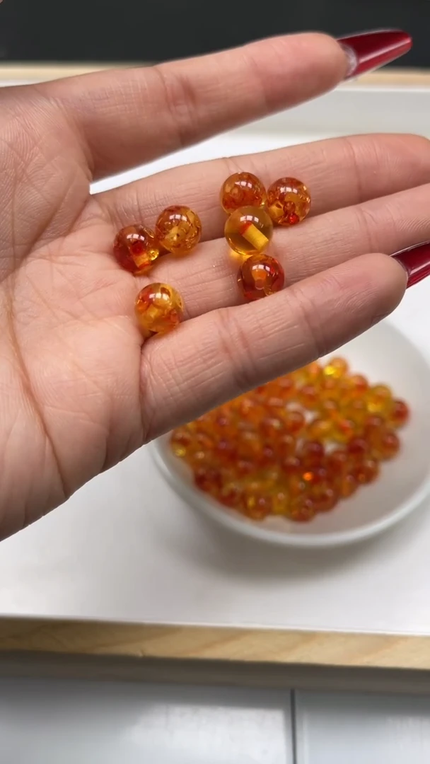 裸石琥珀未镶嵌M362 花 珀8mm10个5元