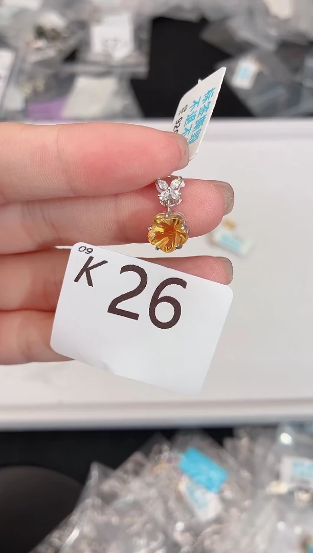 银S925镶嵌珠宝半成品水晶多样性发一K26