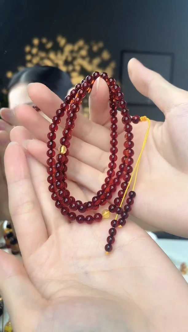 裸石琥珀未镶嵌5+血珀108珠