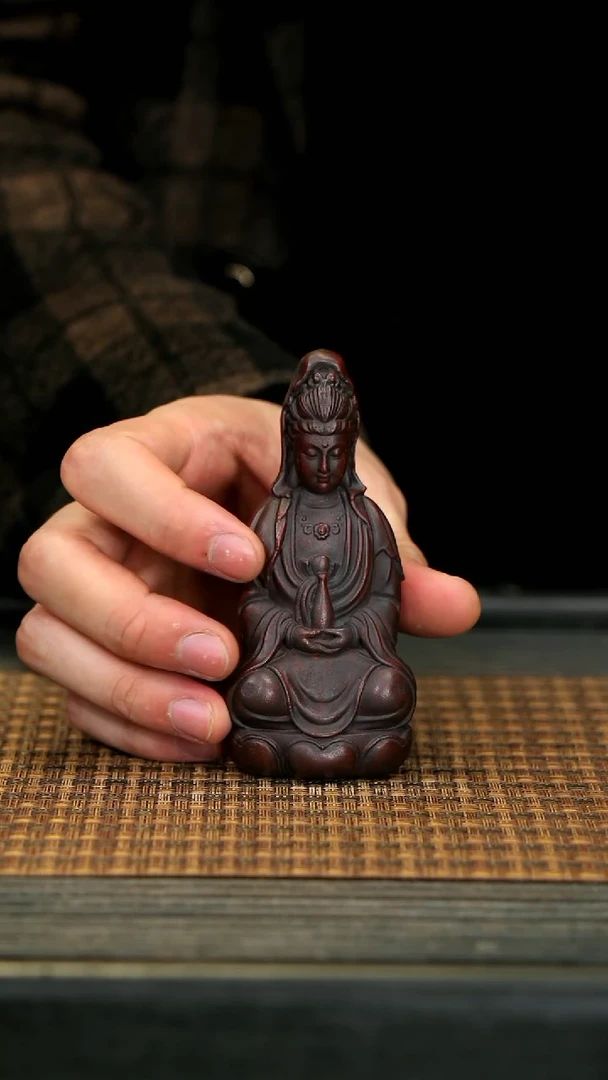 【闪购商品】紫砂茶壶3观音雕塑 龙血砂
