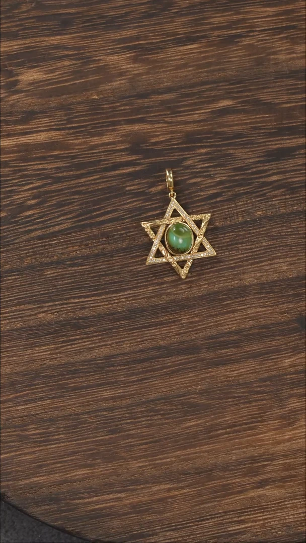 【闪购商品】绿松石挂饰18K金镶嵌1