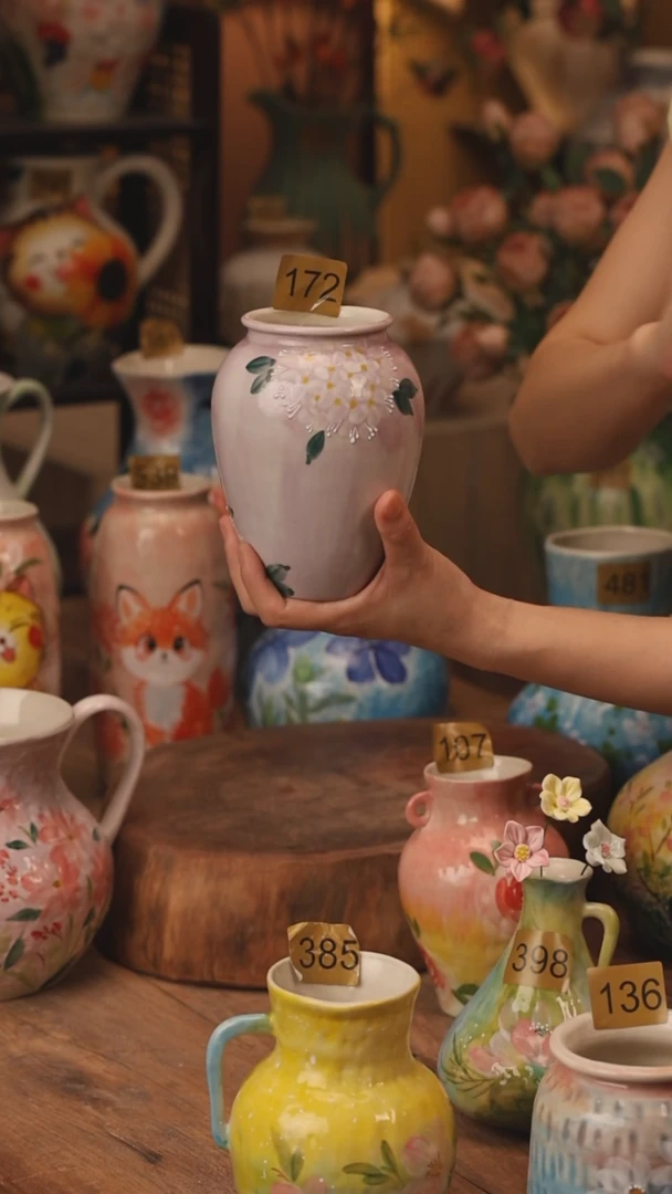 陶瓷景德镇设计师手作花器摆件侘寂风172