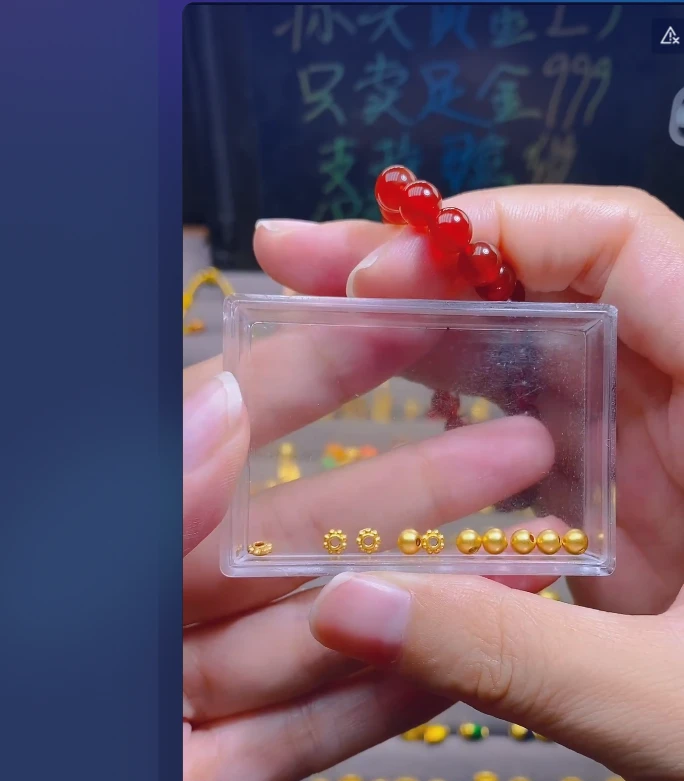 足金999卡4古法6颗雪花隔片*4/ 多样性发