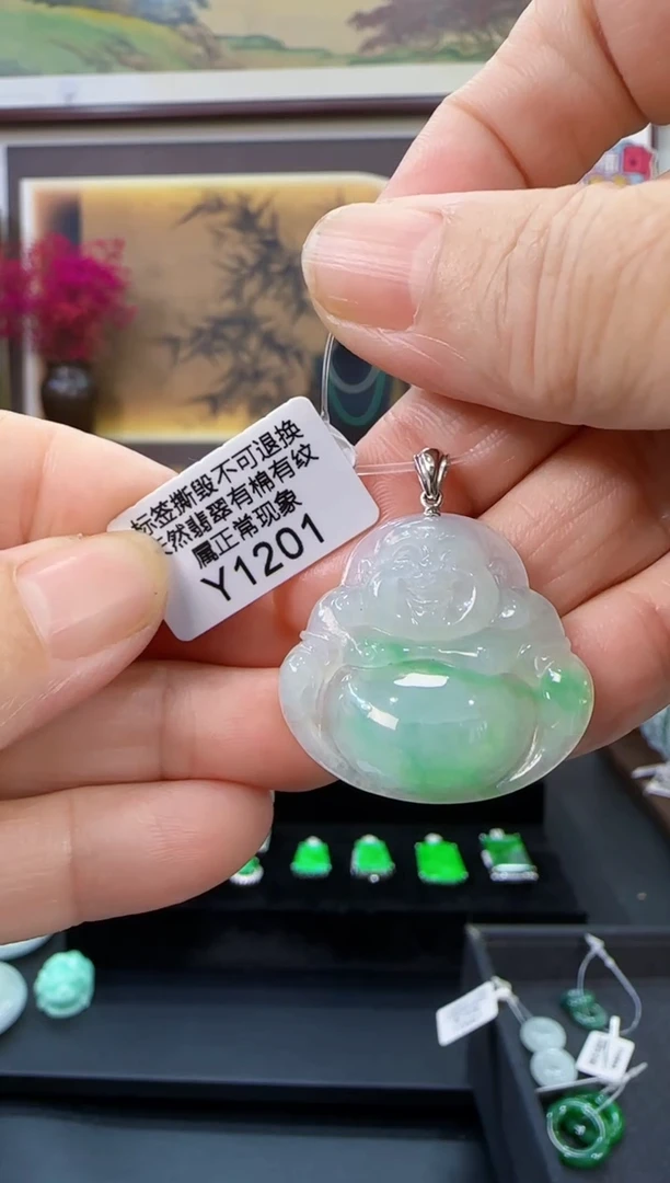 颈饰18K金镶嵌翡翠Y1201佛公