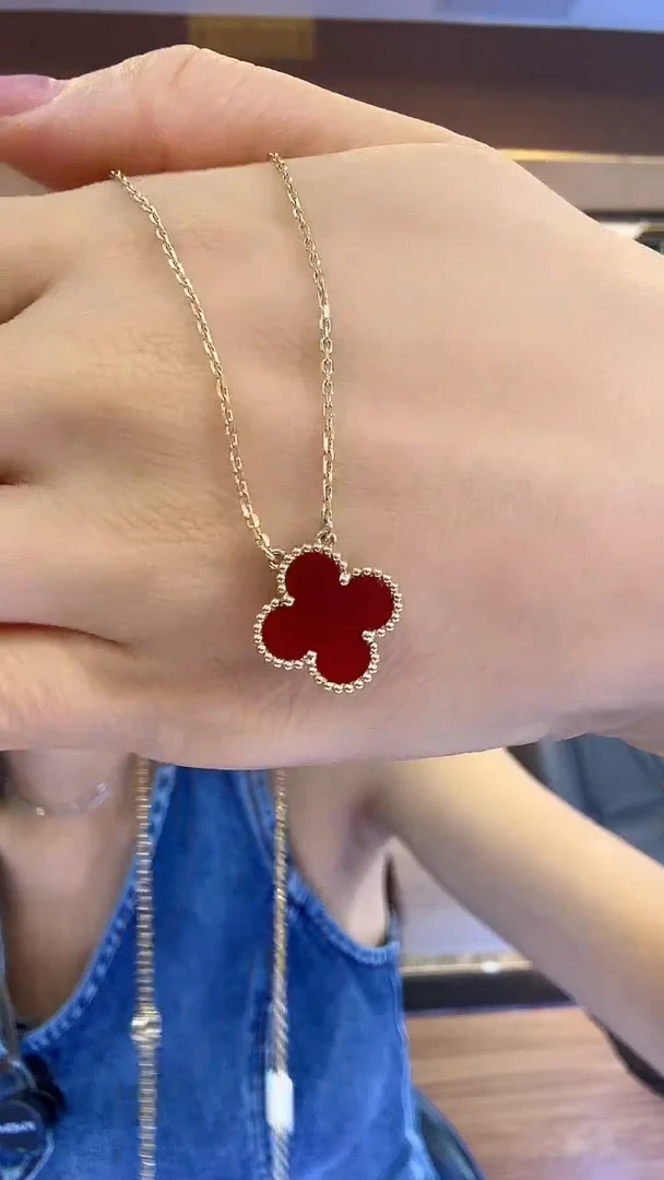 玛瑙/玉髓项链18K金镶嵌项链