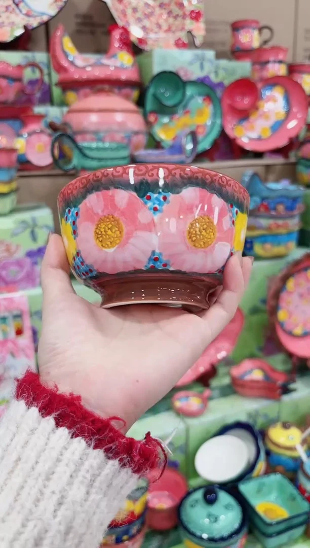 瓷樱花雪月-5英寸高脚饭碗四碗四勺