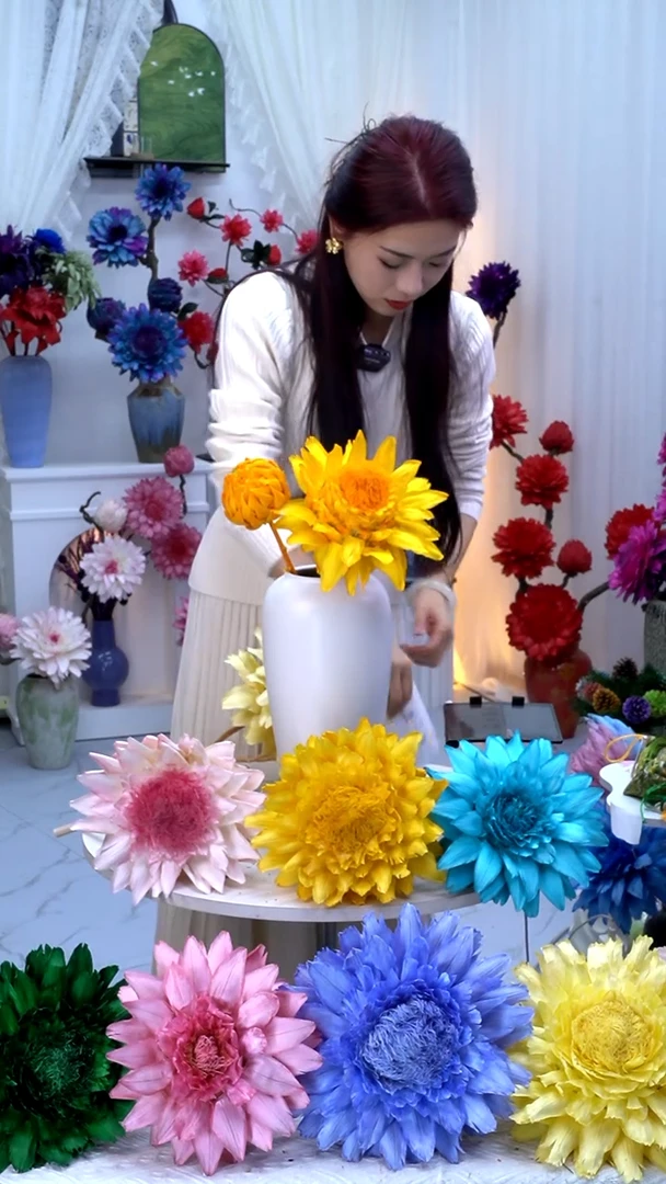 永生洋蓟橙色2头【吸色不均】9541