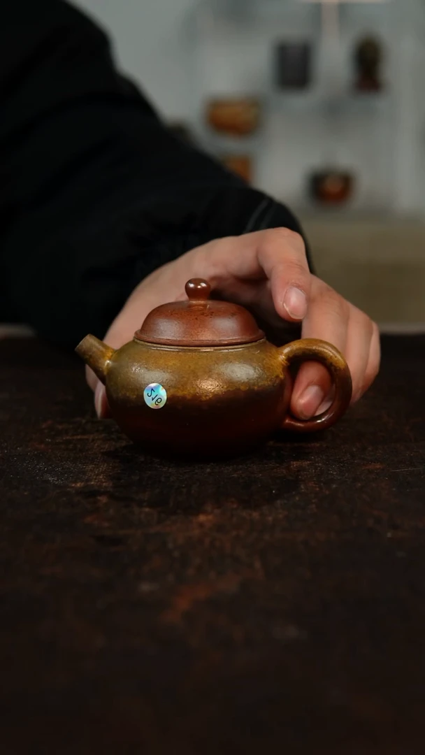 柴烧裸烧 圆珠壶    120cc    216  微瑕【冰裂纹】