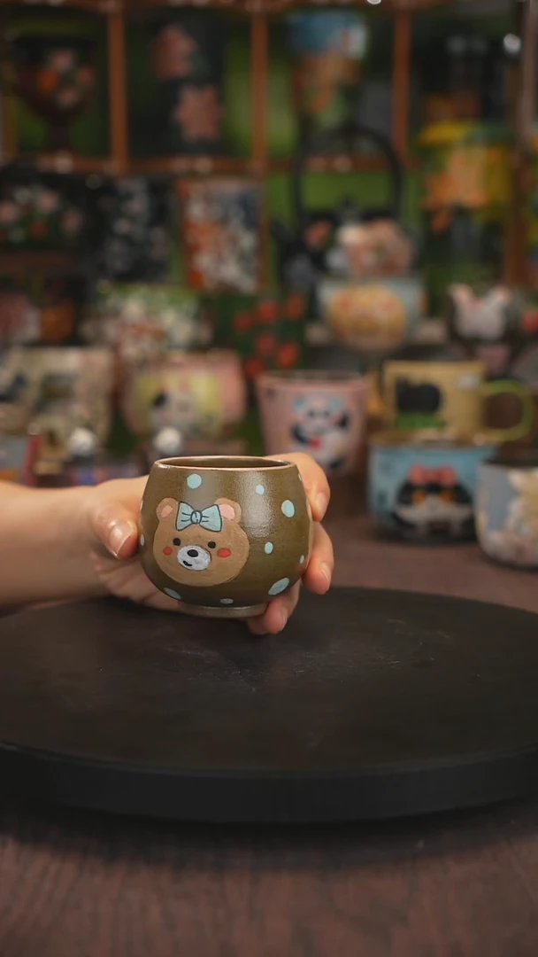 紫砂油画手绘釉下彩