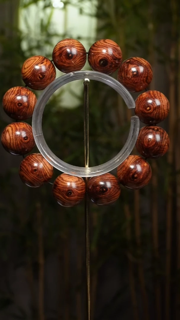 手串/手链黄花梨/降香黄檀海南黄花梨天眼2.0cm满纹理