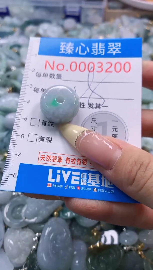 翡翠未镶嵌颈饰含绳0003200
