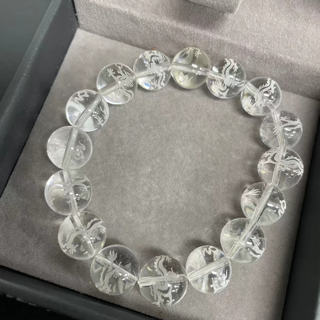 【小杰推荐】白水晶龙鳞纹圆珠手串（多样性发其一）10893