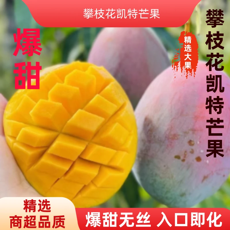【爆甜芒果】四川攀枝花凯特芒果新鲜应季水果包邮大脸芒果整箱萍