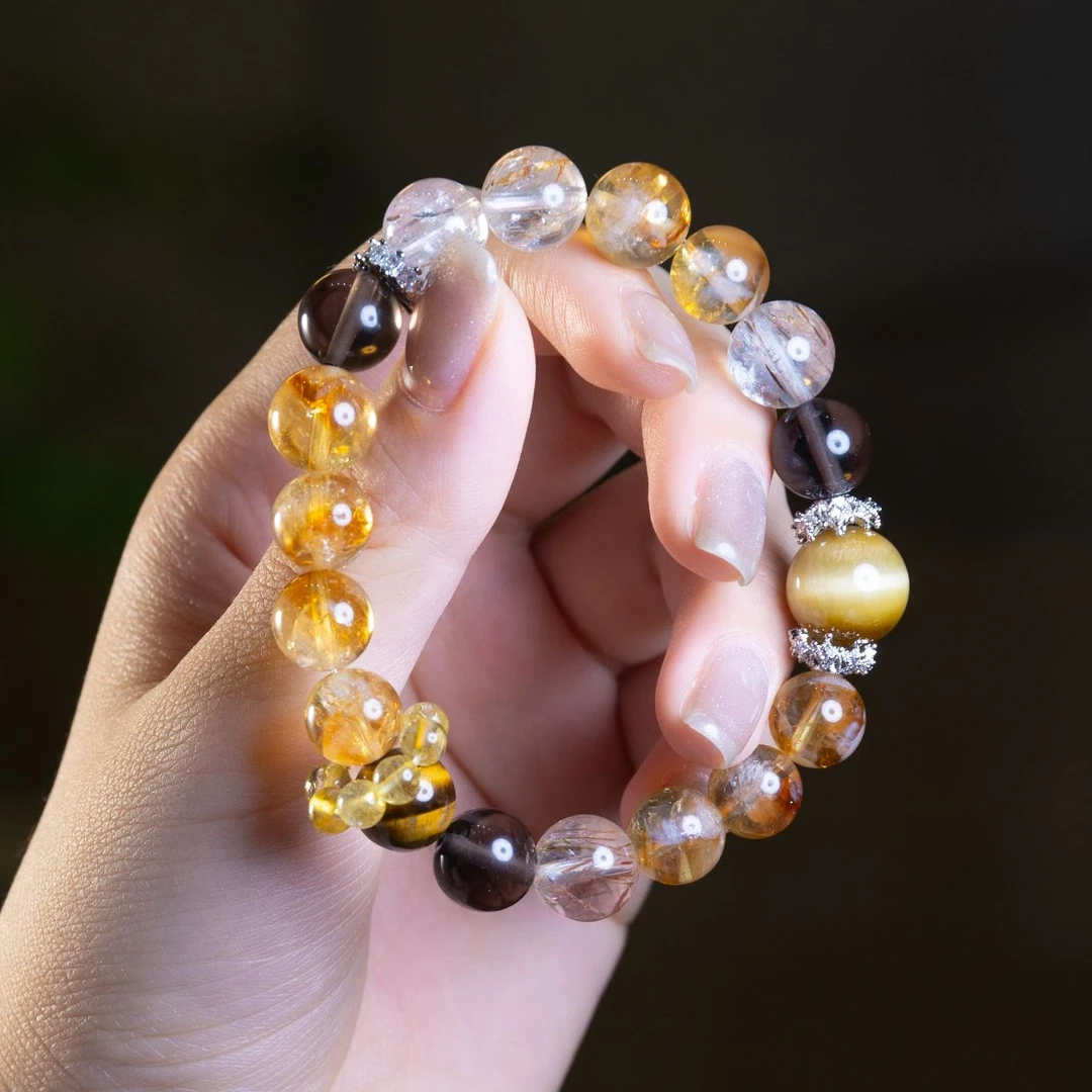 【金牛座】原创设计·十二星座天然水晶手串·黄塔晶（多样性发货）