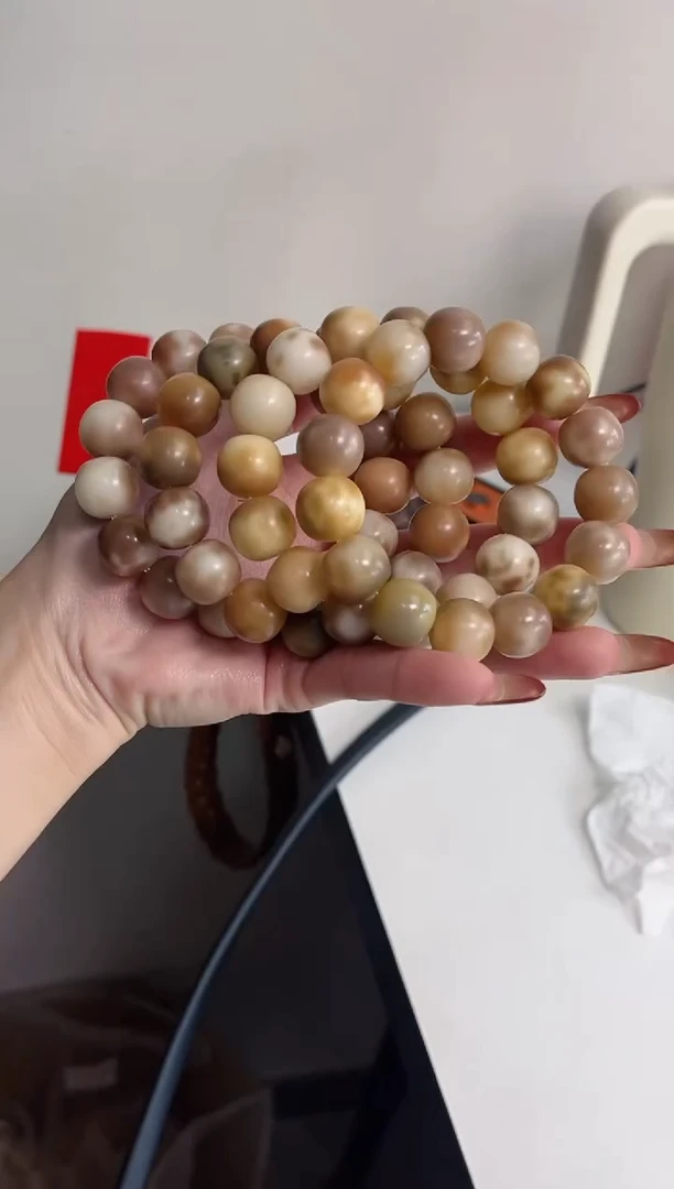 手串菩提根/象牙果h28干磨花皮苹果14*15mm手串瑕疵不补随机