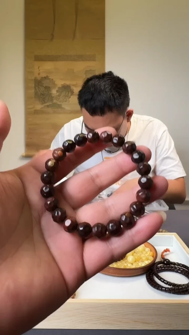 黄花梨/降香黄檀手串/手链海南黄花梨三标10mm